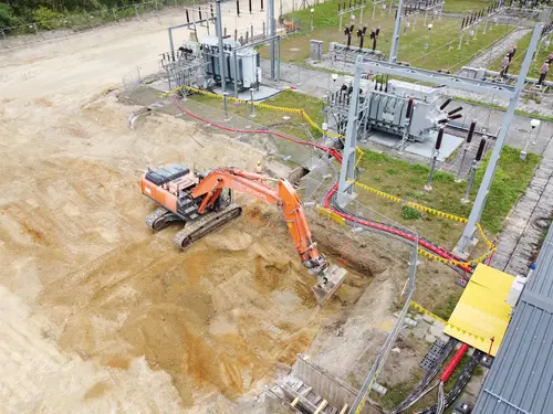 Baggerarbeiten für das neue Betriebsgebäude