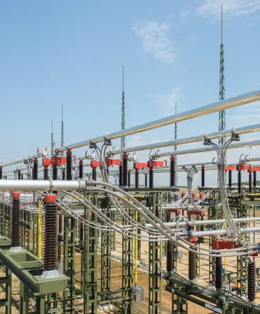 Detailaufnahme aus dem neuerrichteten Umspannwerk Kettlasbrunn.