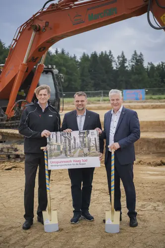 v.l.n.r.: EVN Vorstandsdirektor Franz Mittermayer, Bürgermeister Lukas Michlmayer und Landesabgeordneter Anton Kasser