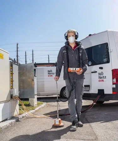  Robert Sieder beim Einsatz mit dem Kabelmesswagen