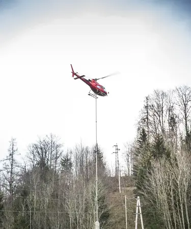 Die fliegende Säge im Einsatz