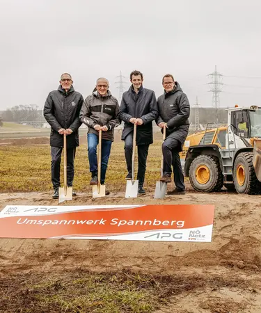 Netz NÖ Geschäftsführer Harald Dammerer, APG Vorstandssprecher Gerhard Christiner, Abgeordneter zum NÖ Landtag René Lobner, EVN Vorstandssprecher Stefan Szyszkowitz