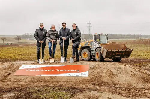 Netz NÖ Geschäftsführer Harald Dammerer, APG Vorstandssprecher Gerhard Christiner, Abgeordneter zum NÖ Landtag René Lobner, EVN Vorstandssprecher Stefan Szyszkowitz