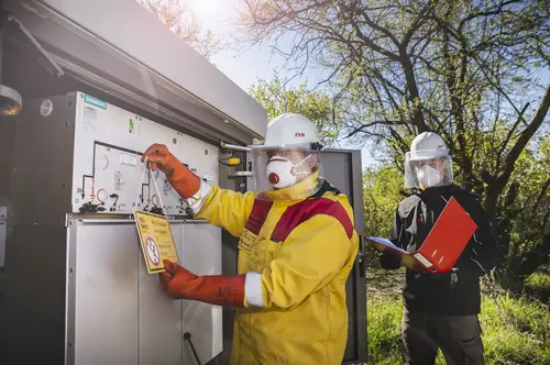Thomas Pinkl und Johannes Hotzy, zwei Störungsmonteure der Netz NÖ