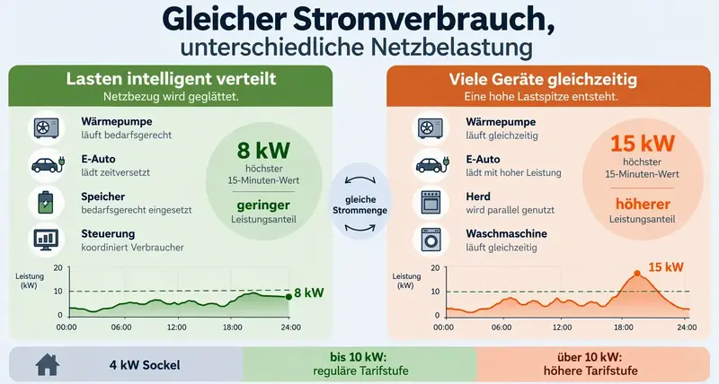 Grafik zu Lastspitzen und deren Vermeidung
